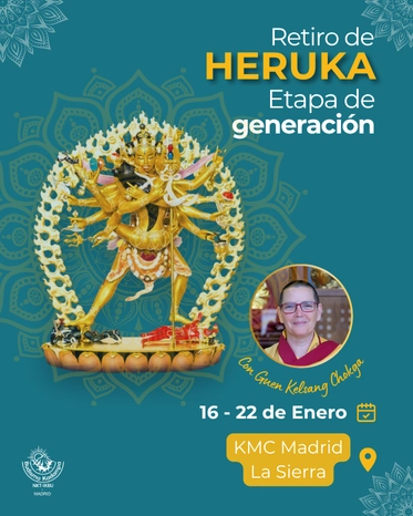 Retiro de Heruka Etapa de Generación en KMC Madrid La Sierra con Guen Kelsang Chokga, del 16 al 22 de enero de 2026.